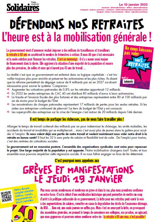 greve tract Solidaires