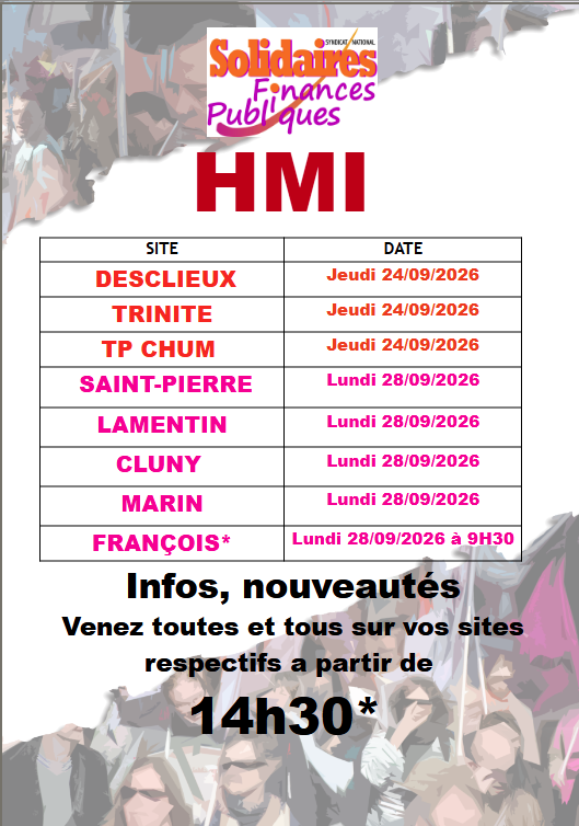 Calendrier des HMI