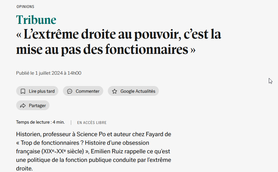 tribune2024 07 04 10 44 11 Lextrême droite au pouvoir cest la mise au pas des fonctionnaires Mozil
