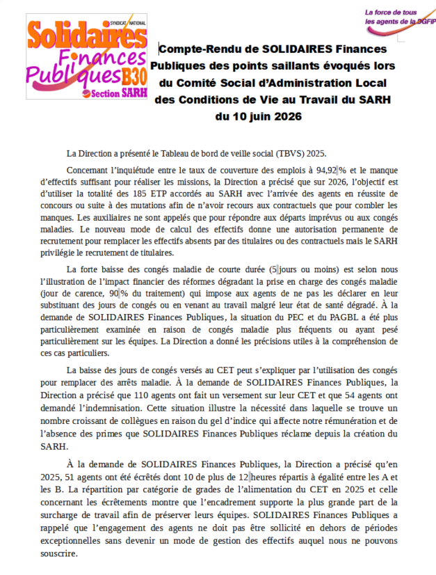260610 Compte rendu SARH CSAL CVT