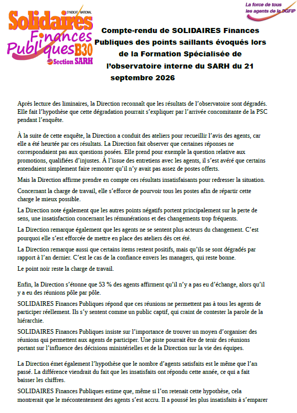 260921 Compte Rendu FS SARH observatoire interne