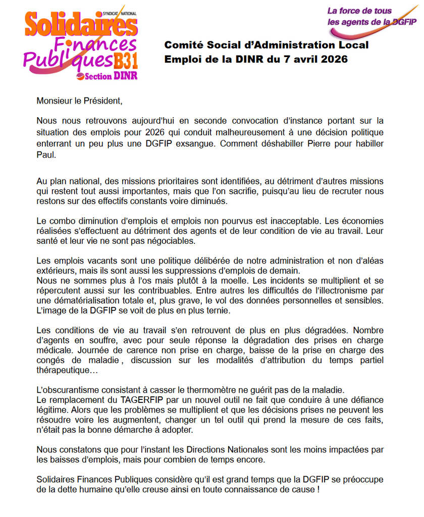 CSAL 2eme convocation emploi du 07 avril 2026