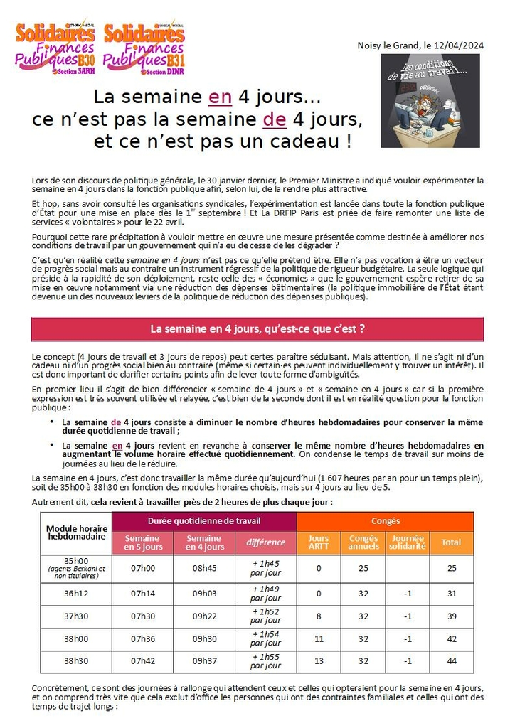 Tract semaine 4 jours