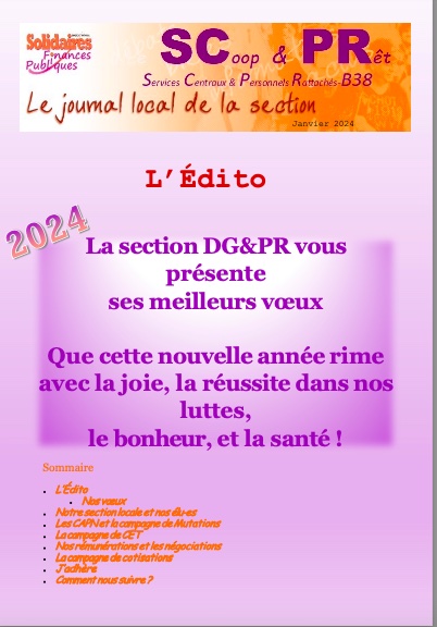 image journal de section janvier 2024