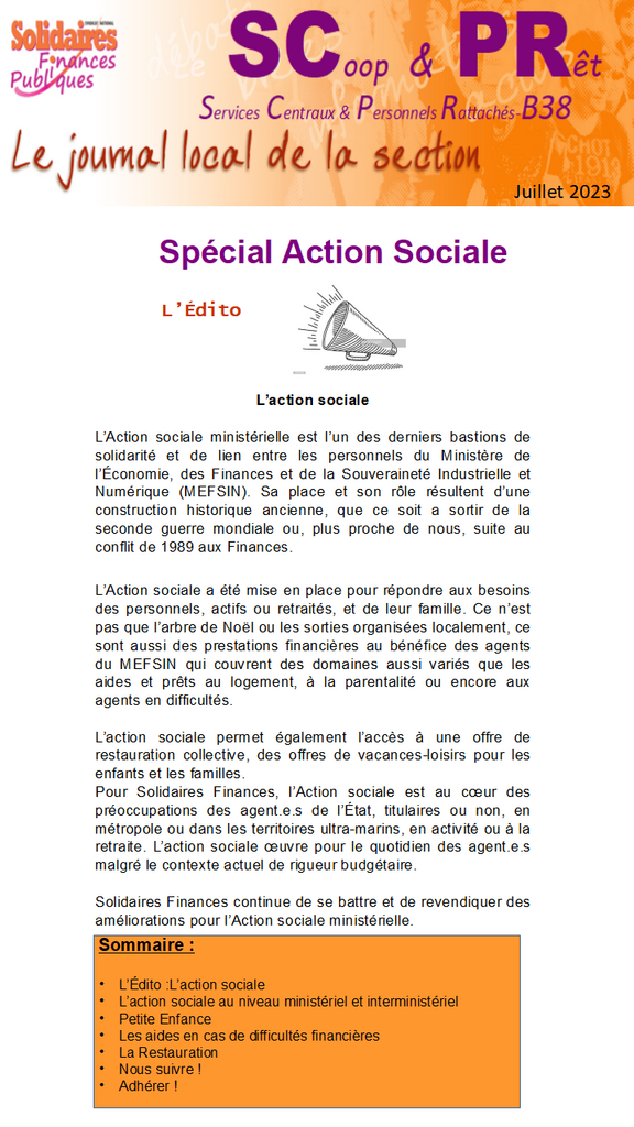journal de la section juillet 2023