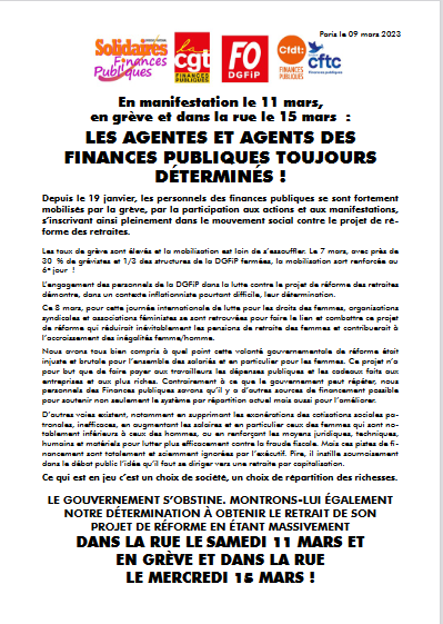 2023 03 13 14 34 02 230203 Tract 11 et 15 mars intersyndicale