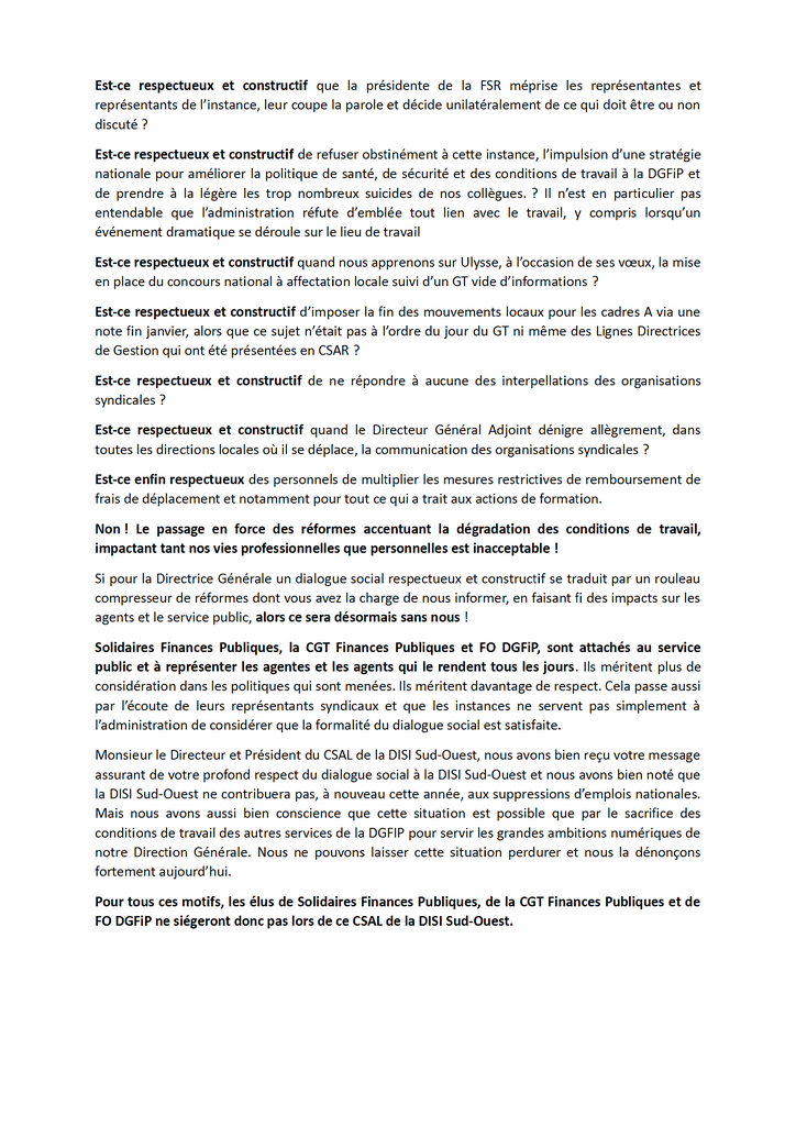Communiqué CSAL 06052025 SFP CGT FO conv 2