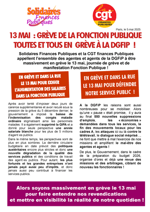 Tract intersyndical 13 mai 2025 vignette
