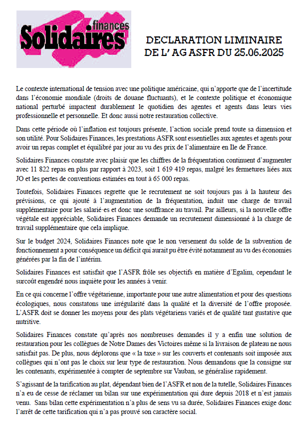 liminaire ASFR