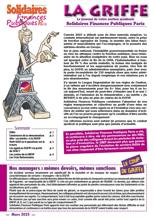 Griffe mars 2025