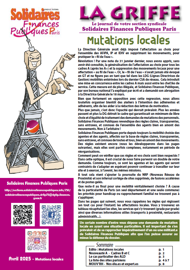 Griffe muts locales 2025
