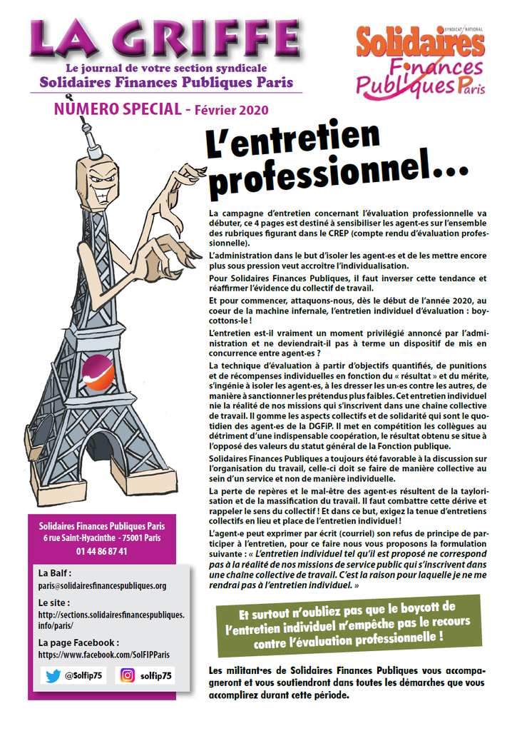 Griffe février 2020 Evaluation 