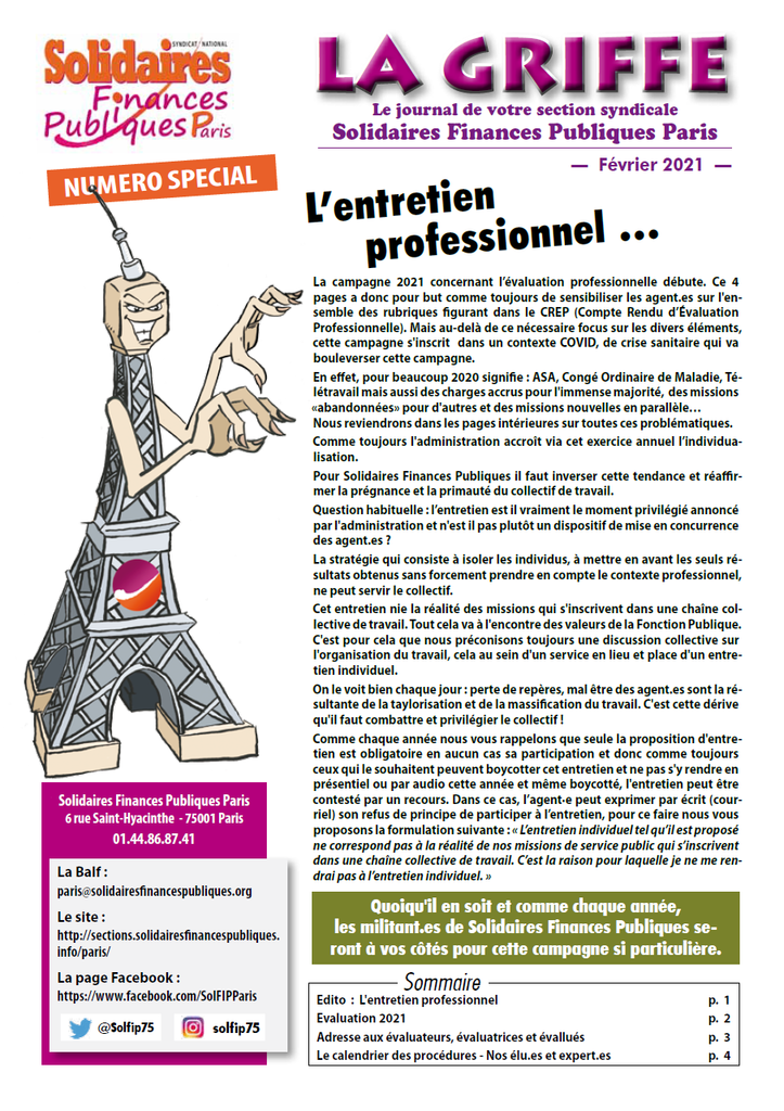 Griffe février 2021 Entretien pro