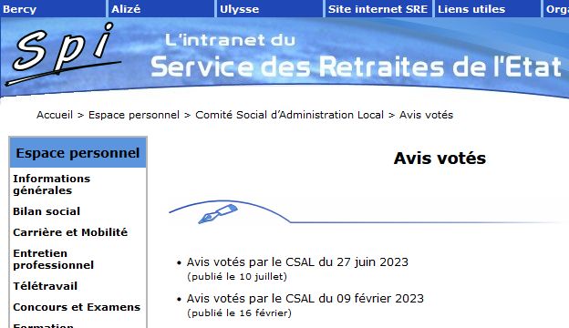 Avis votés SRE