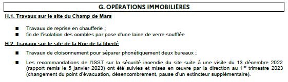Travaux 2023